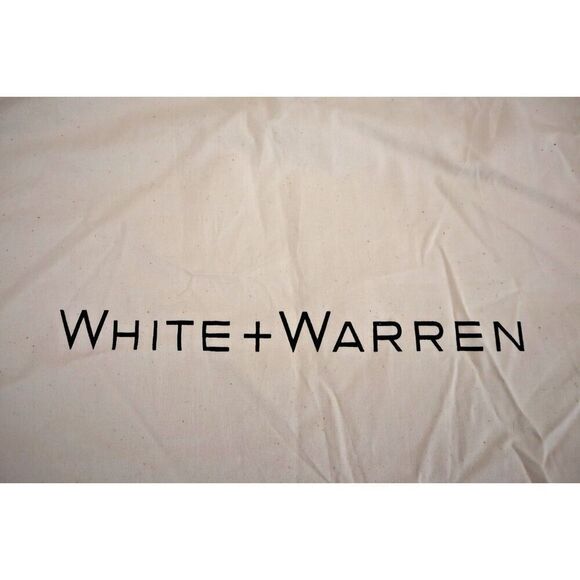 White + Warren Ivory/Black Cotton Drawstring Dust Bag Storage Bag 18” x 14.5" - Picture 3 of 5